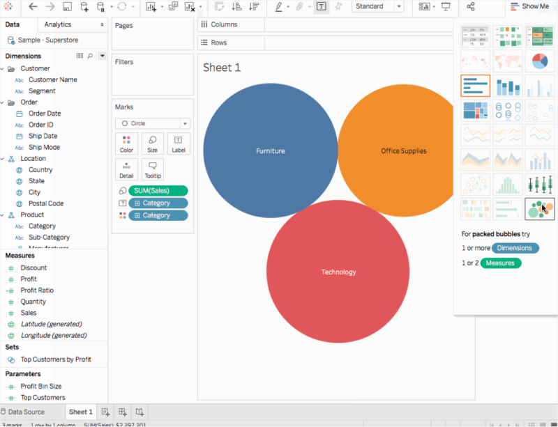 How to Make a Bubble Chart in Tableau