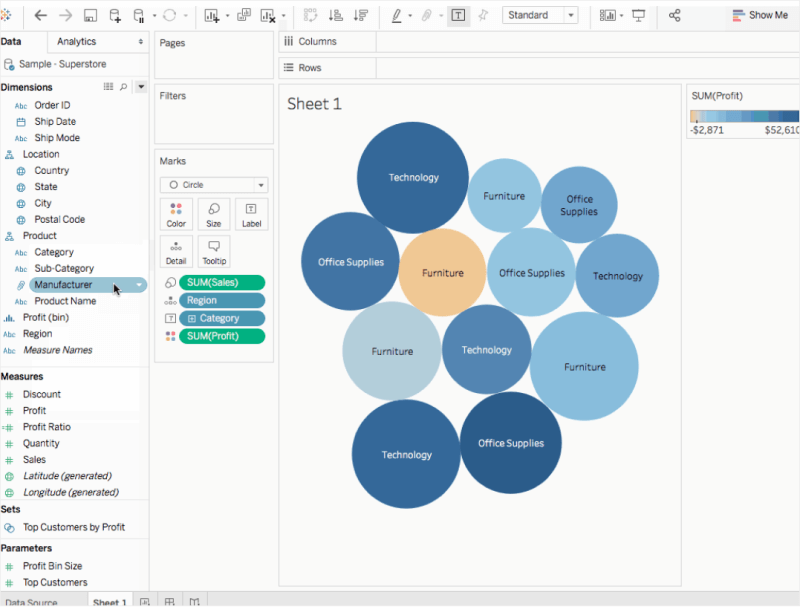 How to Make a Bubble Chart in Tableau