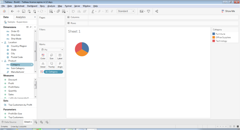 How to create a Doughnut Chart in Tableau