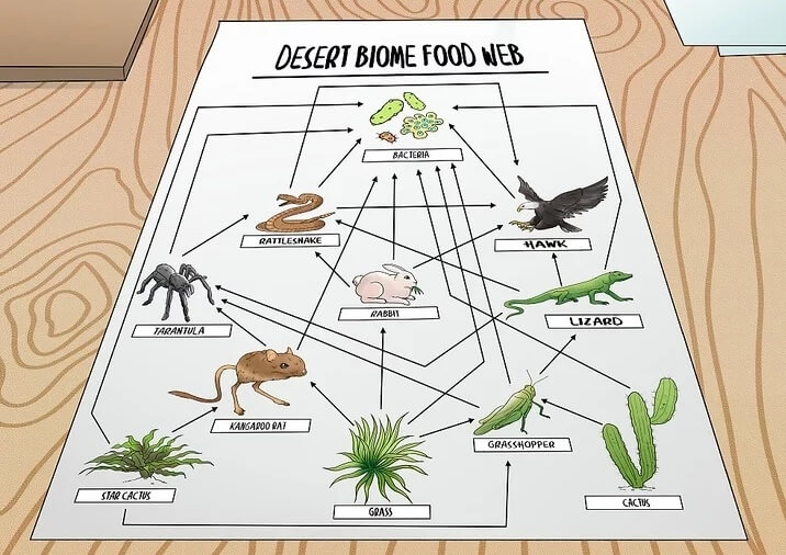 A Food Web With The Animals Drawing Easy Jennings Knours