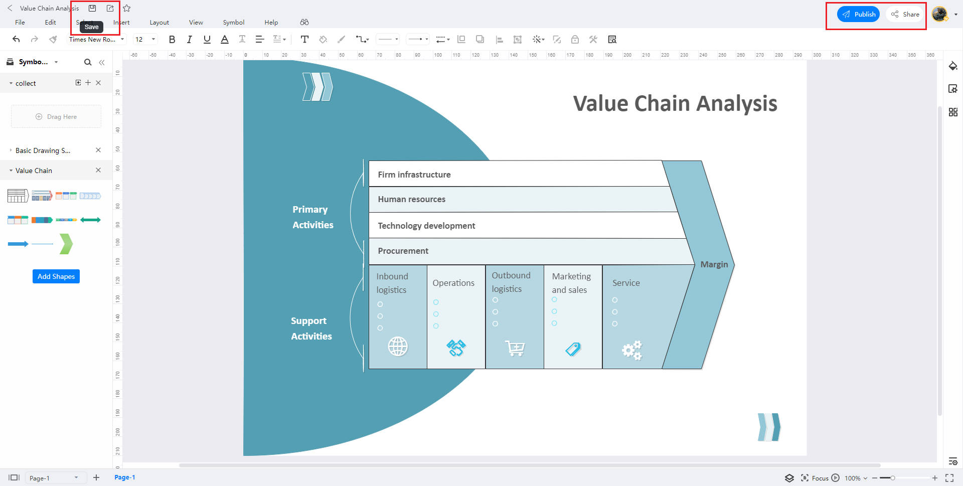 How to Draw Value Chain Analysis Online