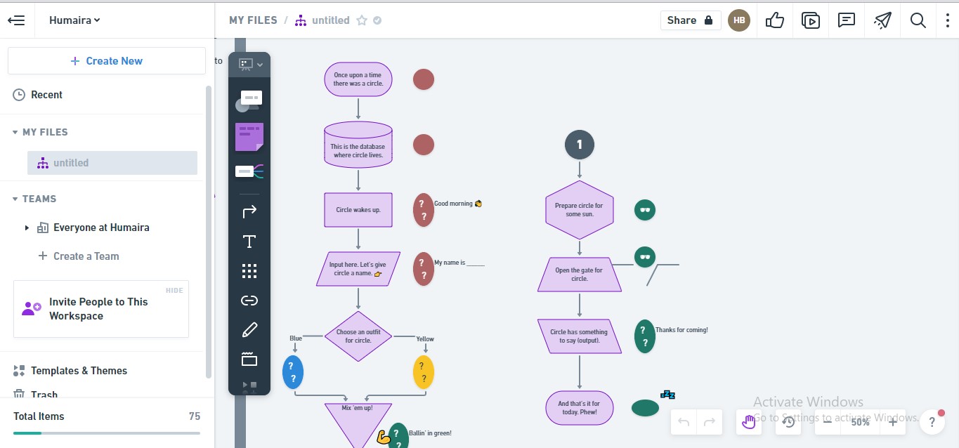 création gratuite d'un organigramme grâce à un outil whimsical