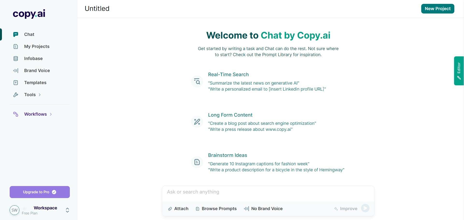 chat by copyai interface