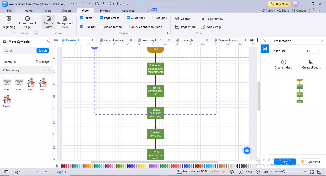 edrawmax convertir diagrama de flujo ai a diapositivas