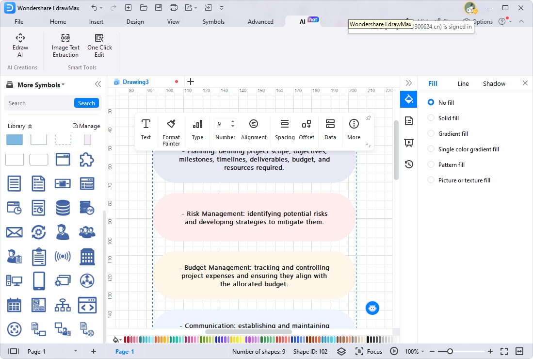 edrawmax ai generación de listas