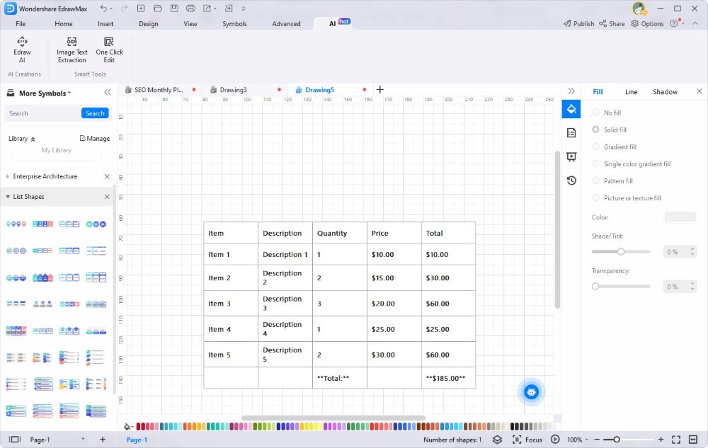 edrawmax ai form generation interface