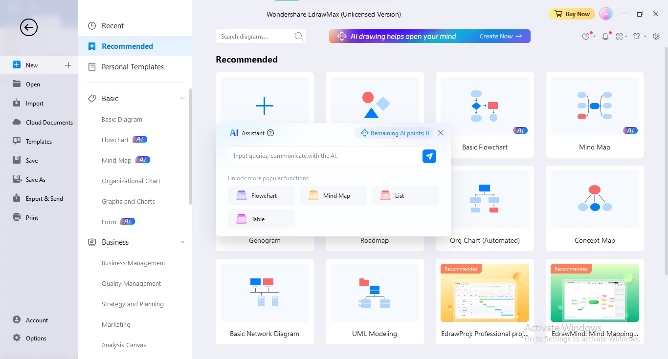 create new ai infographics edrawmax