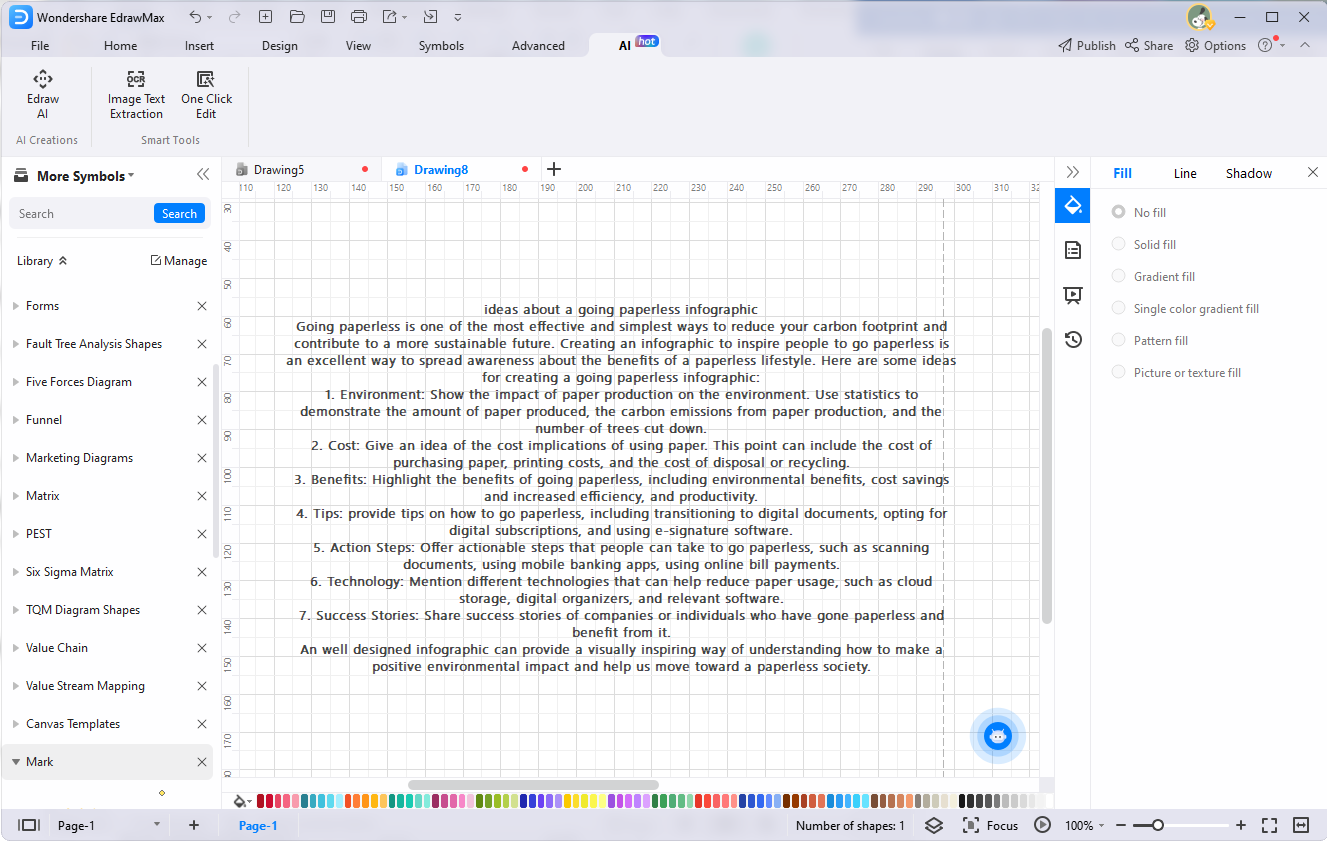 generación de ideas para infografía edraw ai