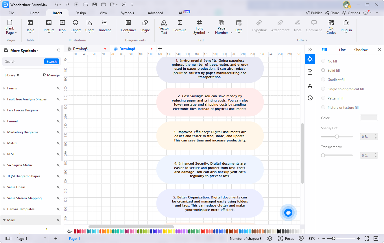 edraw ai crear infografía listar contenido