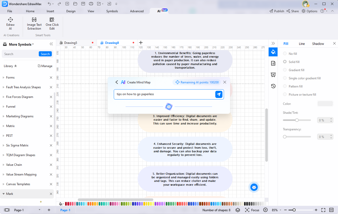 eingabe edraw ai mindmap abfrage