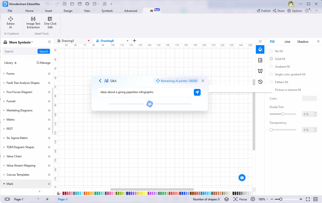 input ai infographics query edrawmax