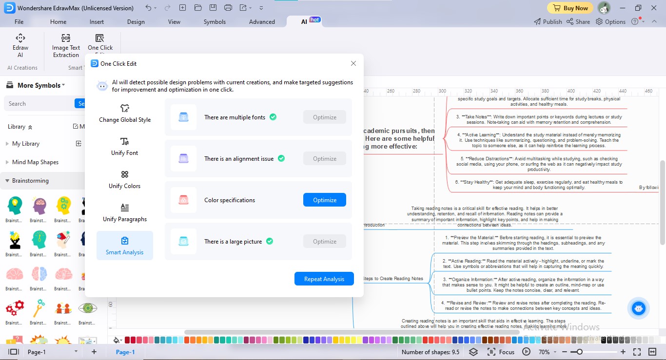 edraw ai mindmap intelligente Analyse