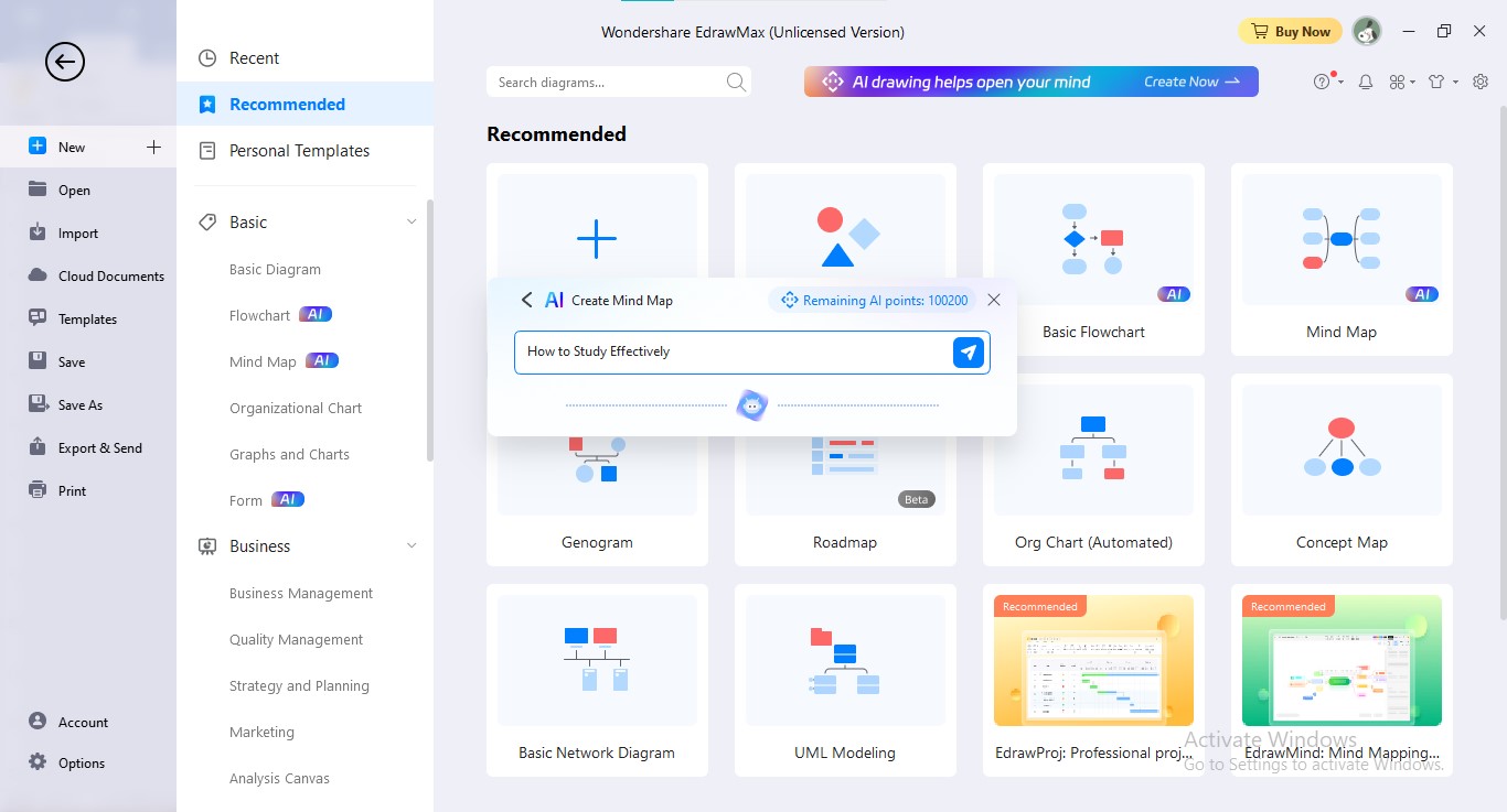 edrawmax ai mind map ingresar consulta 