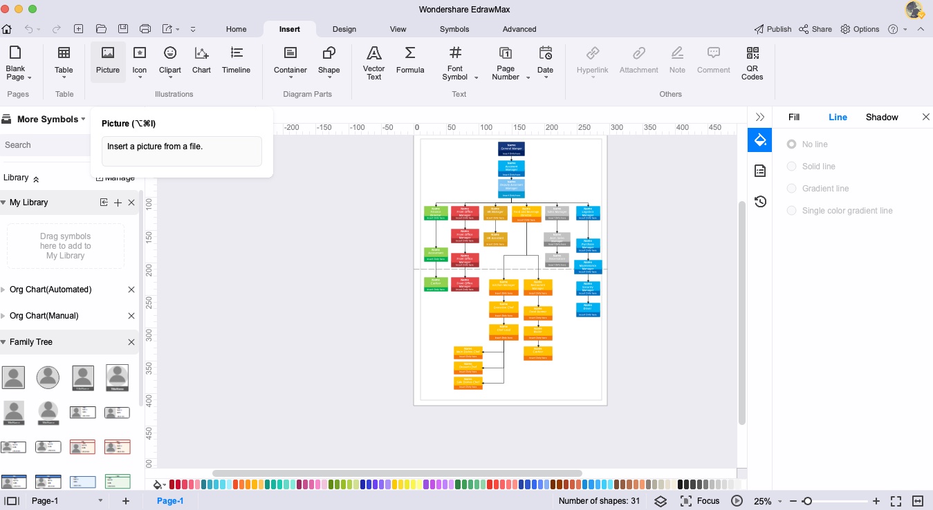 edit chart in edrawmax