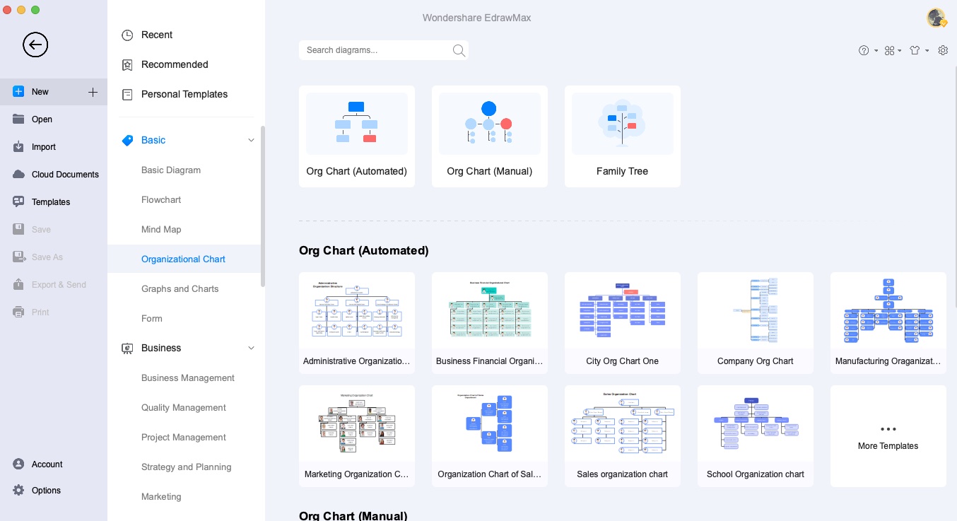 templates in edrawmax