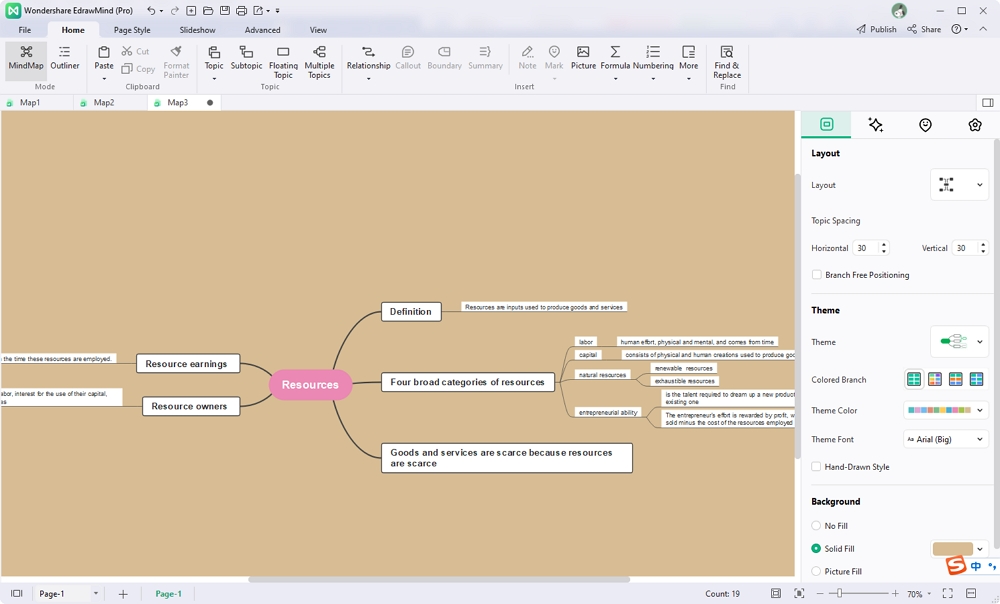 customizing edrawmind map