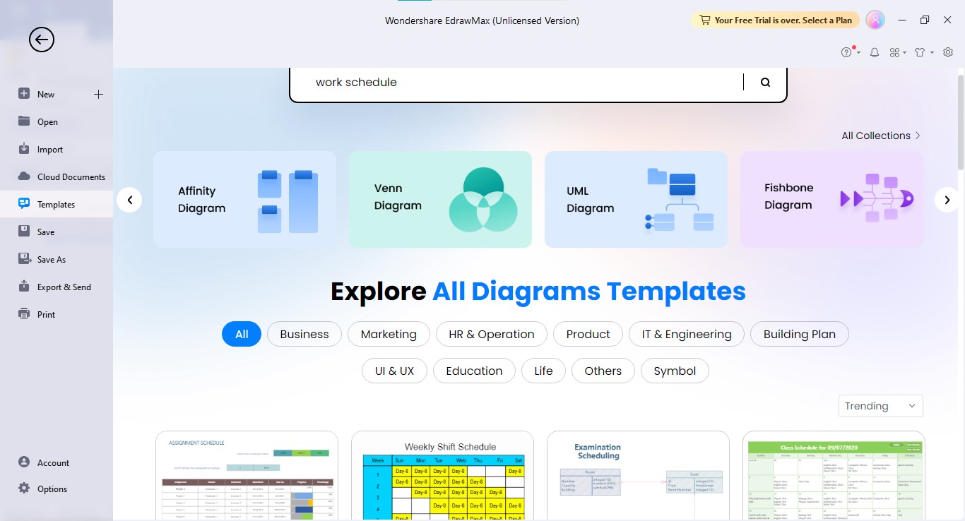 edrawmax nouveau diagramme des horaires de travail