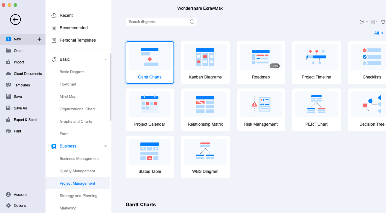 edrawmax Gantt-Diagramme