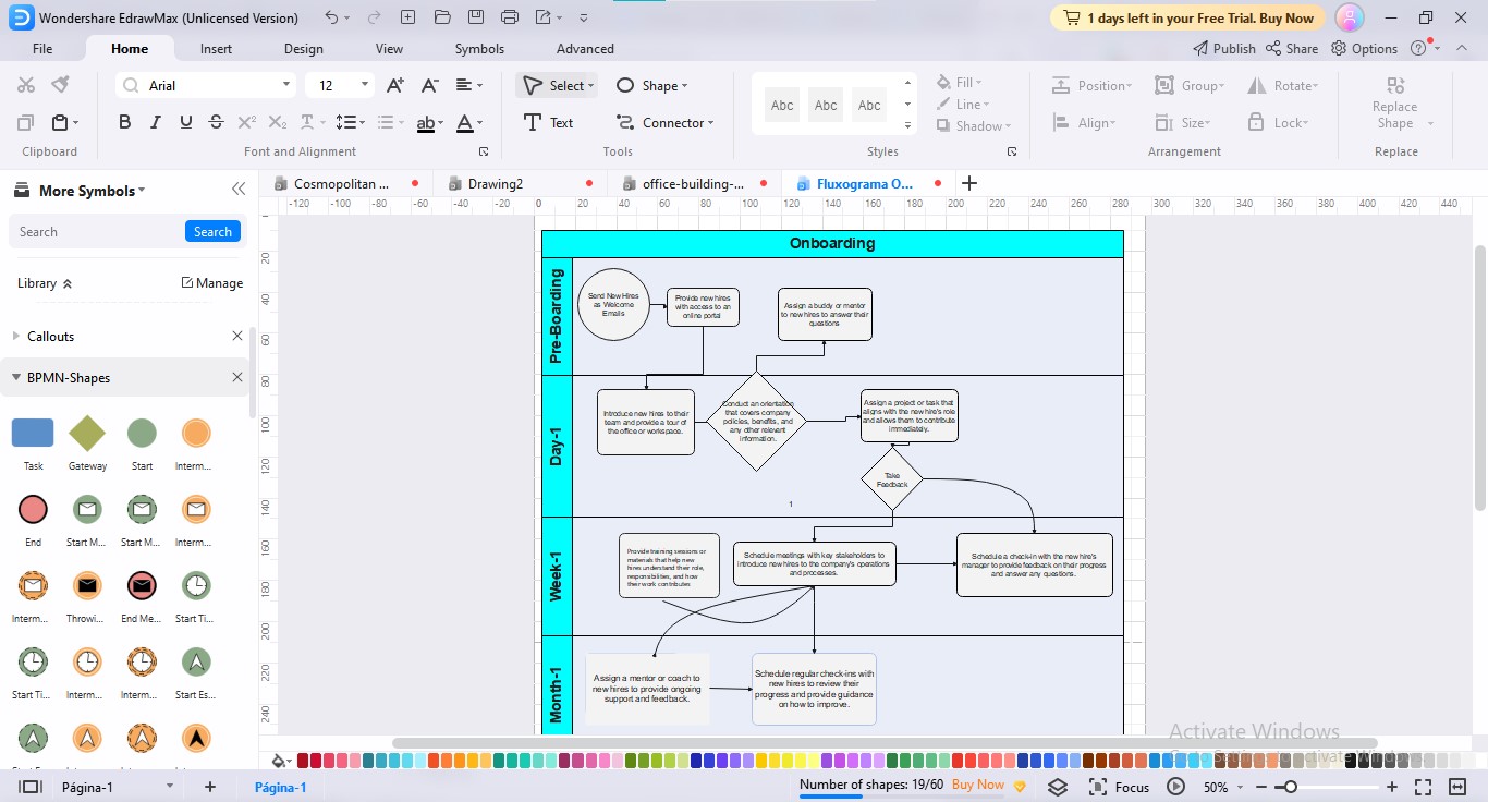 edrawmax flowchart adding shapes