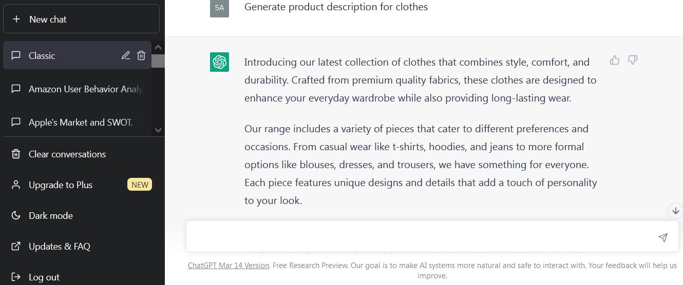 using chatgpt for product description writing