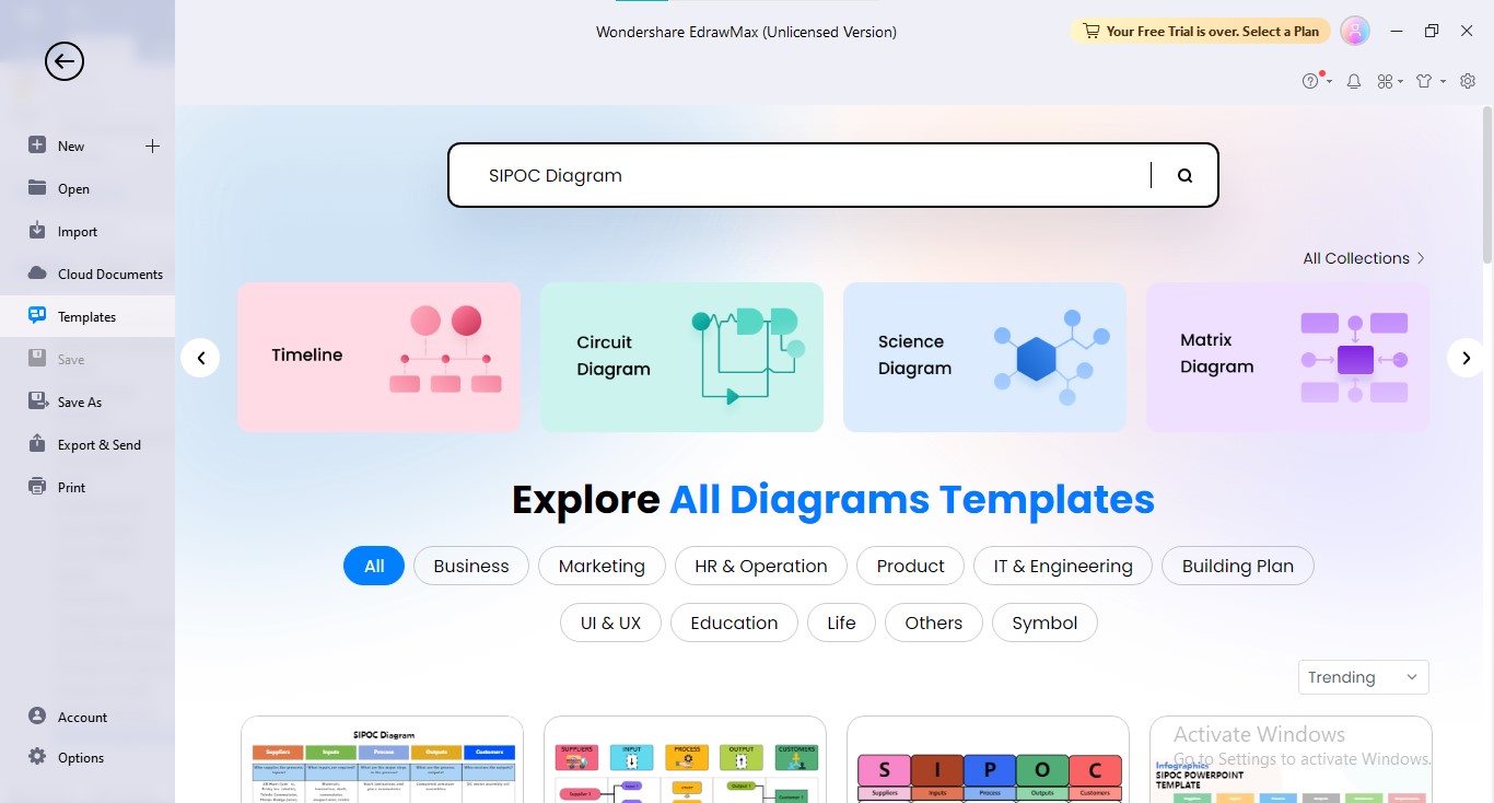 sipoc-Diagramm edrawmax