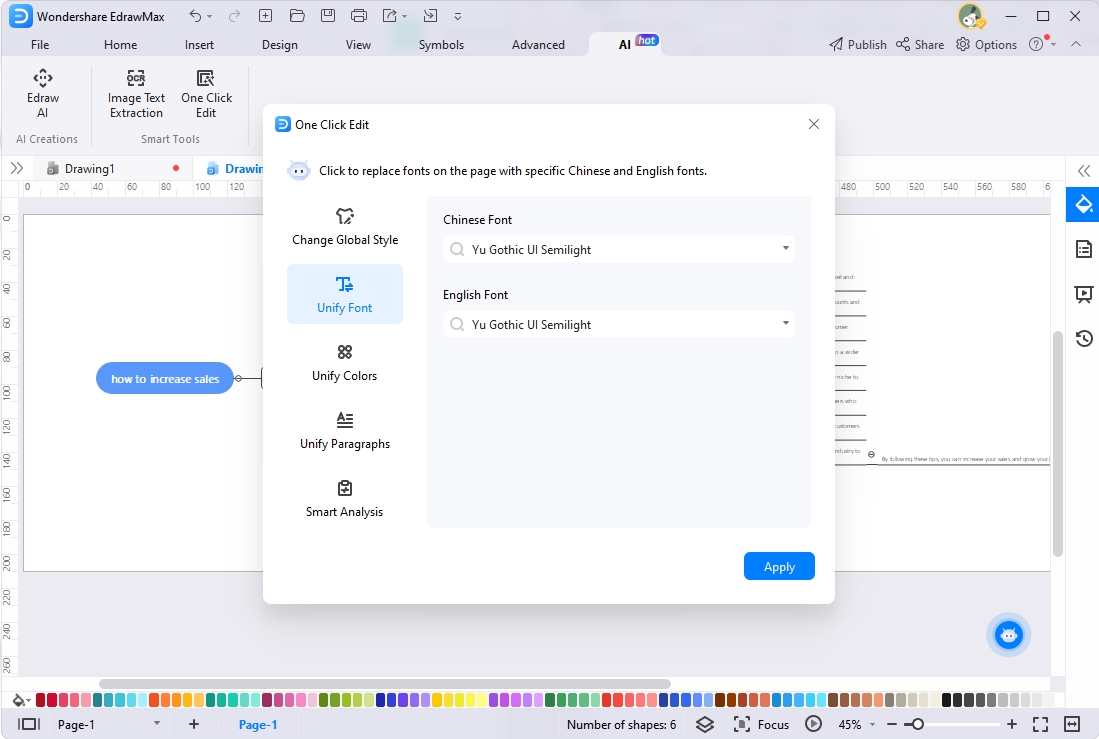 edrawmax concept map font unification