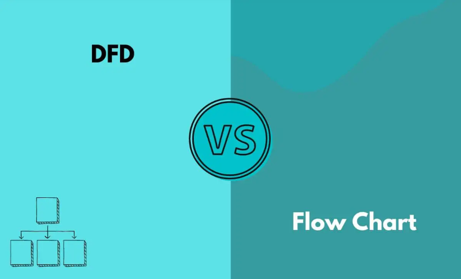 difference between data flow diagram and flowchart