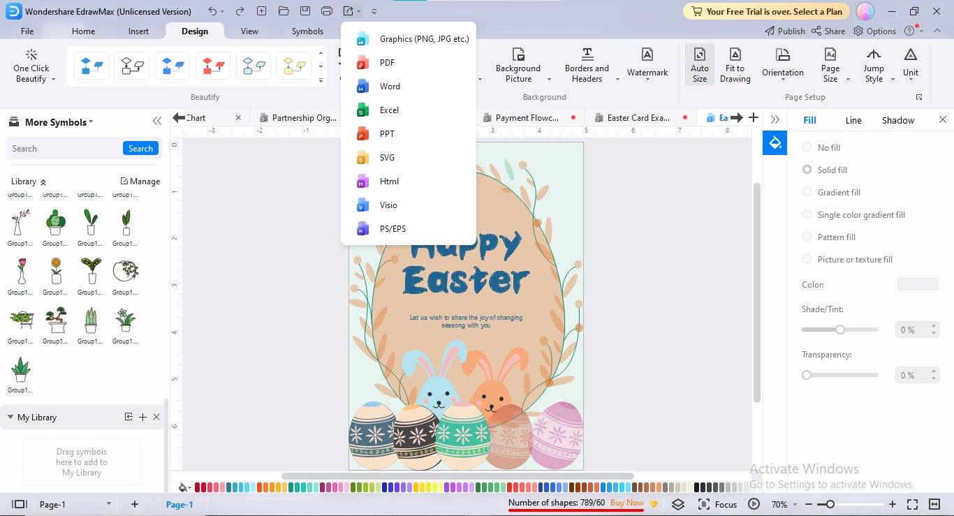 exporting edrawmax easter flyer