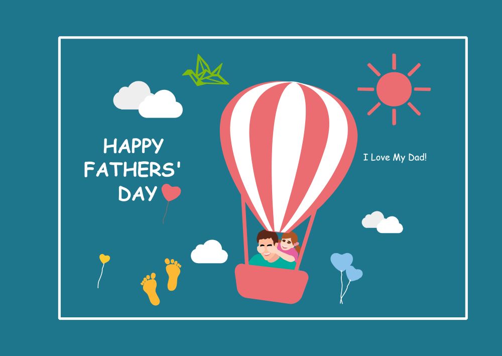 tarjeta para el Día del Padre con globos