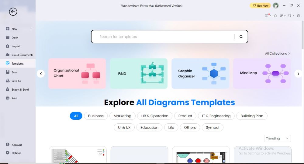 edrawmax templates option