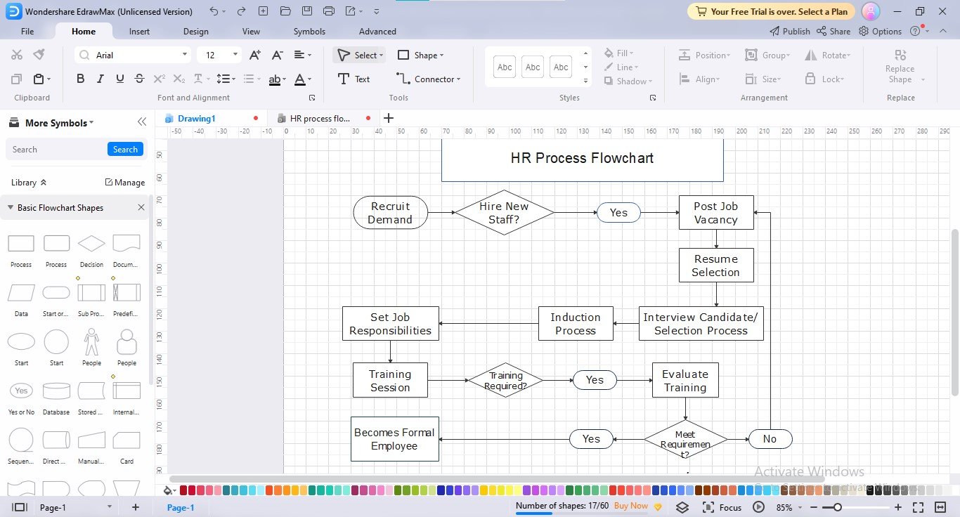 edrawmax organigramme ajouter des informations