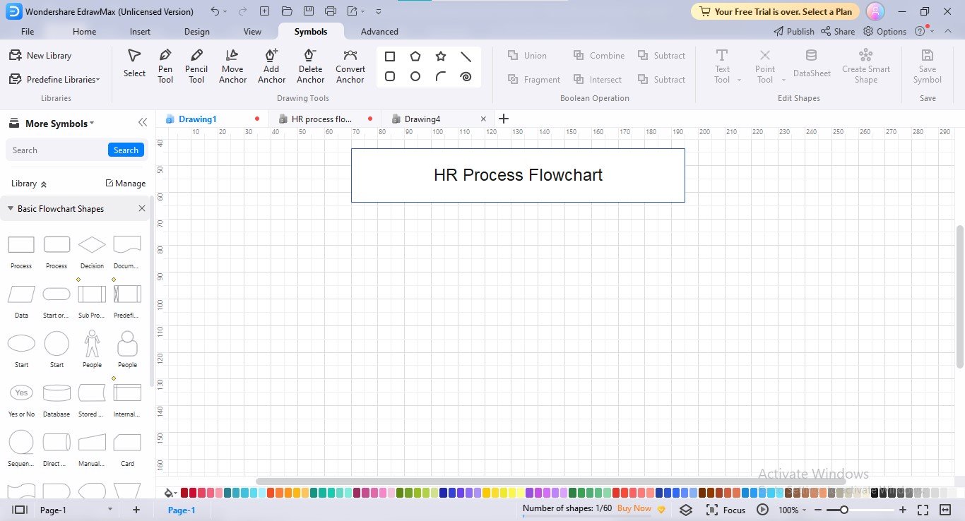 edrawmax basic flowchart library