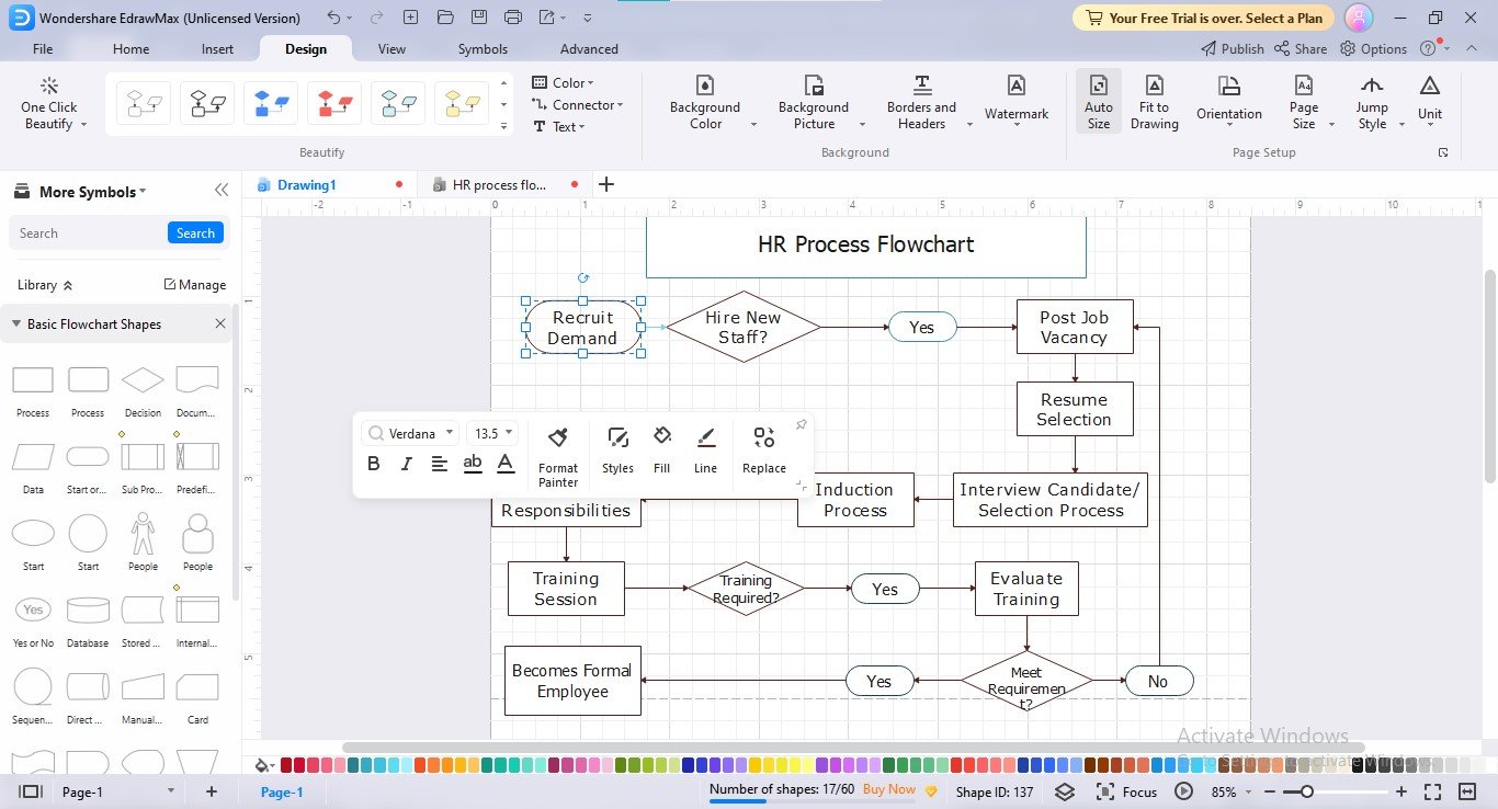 customizing shapes fill and border color