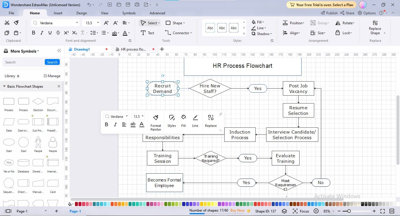 personnalisation des formes mise en page edrawmax