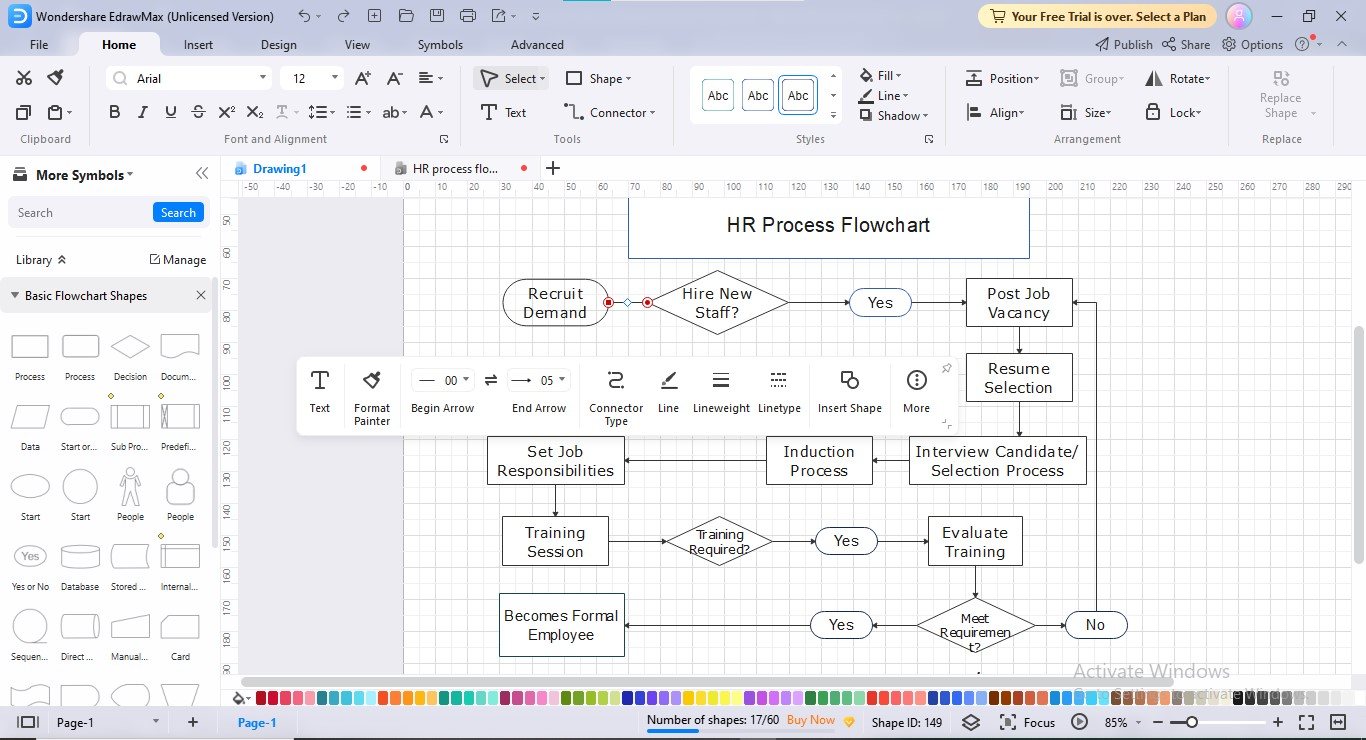 shapes and connectors layout customization edrawmax