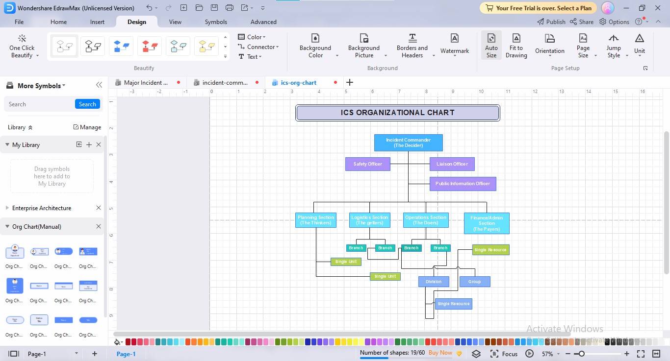 ajouter des informations edrawmax chart