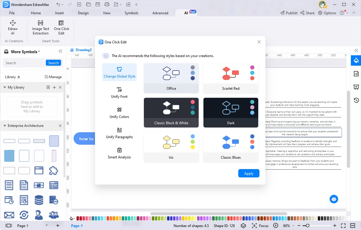 edraw ai mindmap global style