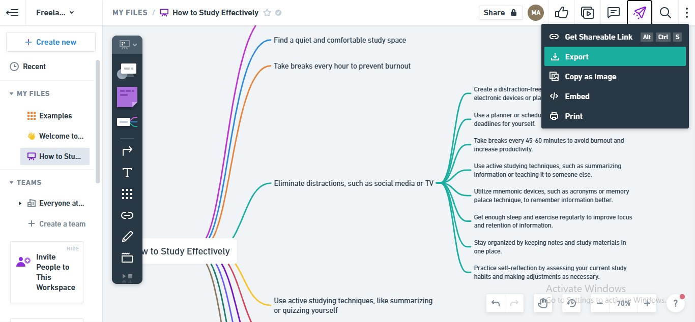 skurrile ai mindmap export