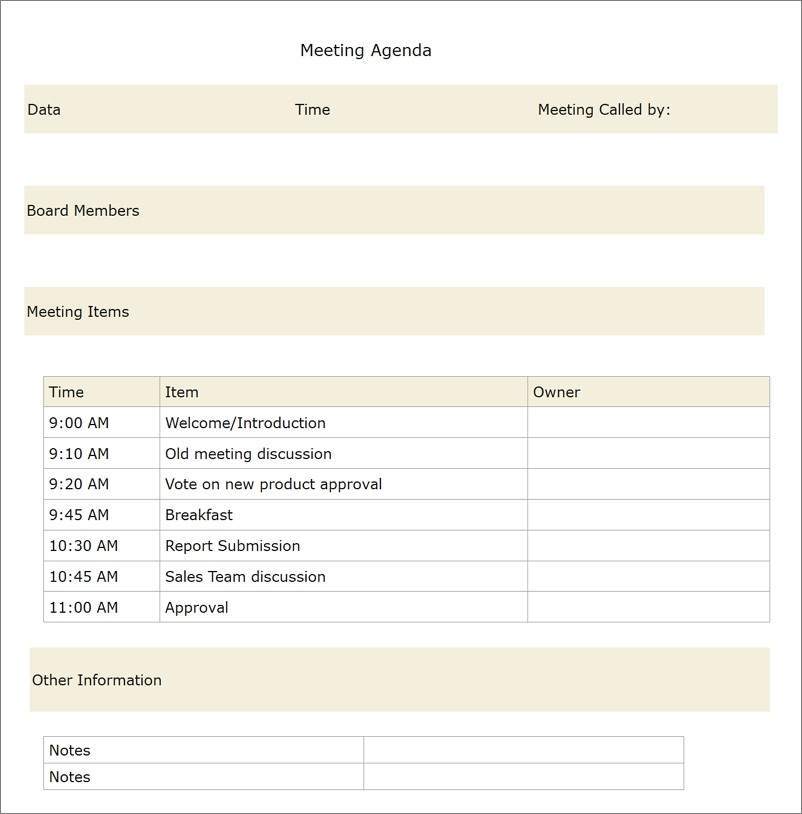 Meeting Agenda