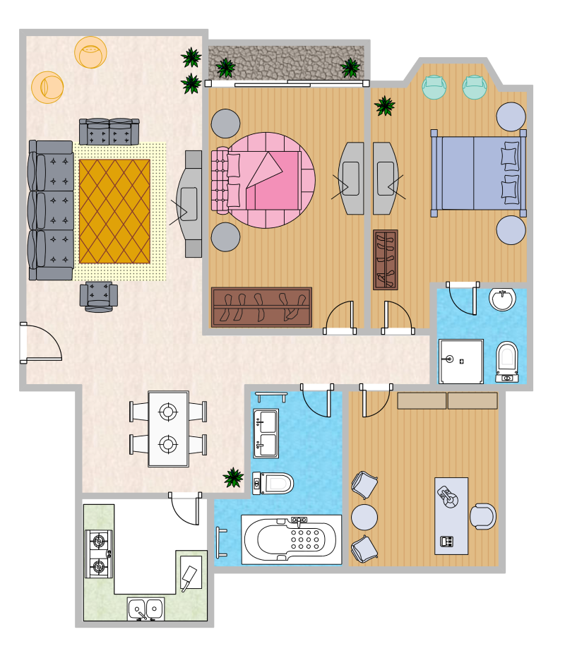 Free Editable Apartment Blueprint Examples EdrawMax Online