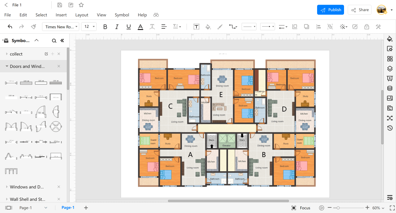 Online Apartment Floor Plan Maker - EdrawMax