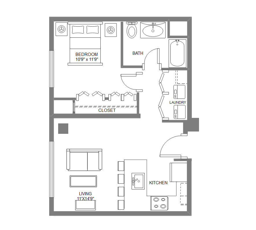 One Bedroom Flat Layout | www.resnooze.com