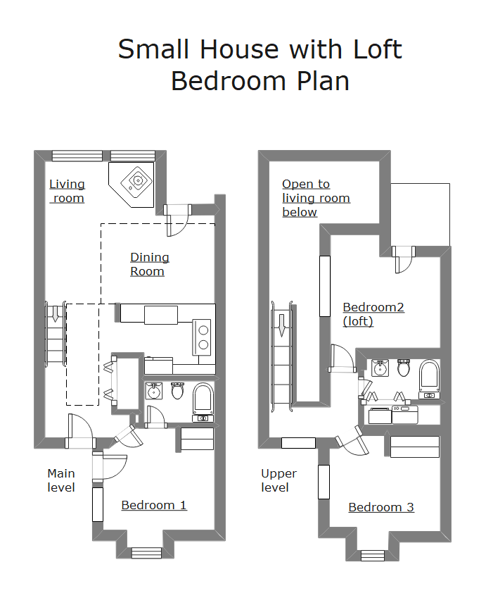 Small House with Loft Bedroom Plan