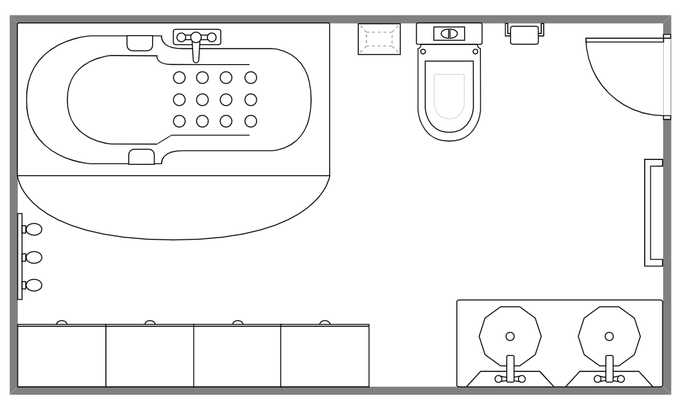 Plan d'étage de salle de bain