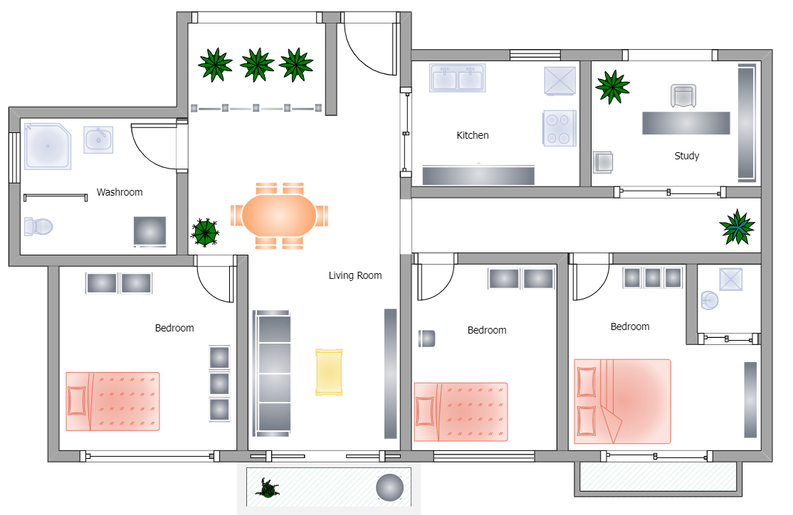 Plan de la maison 3 chambres