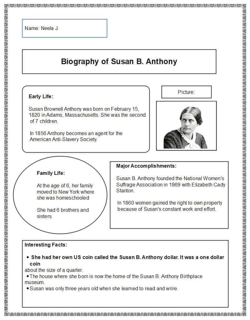 Graphic Organizer for Biography
