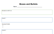 Printable Boxes and Bullets Graphic Organizer