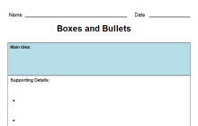 Boxes and Bullets Graphic Organizer Kostenlos