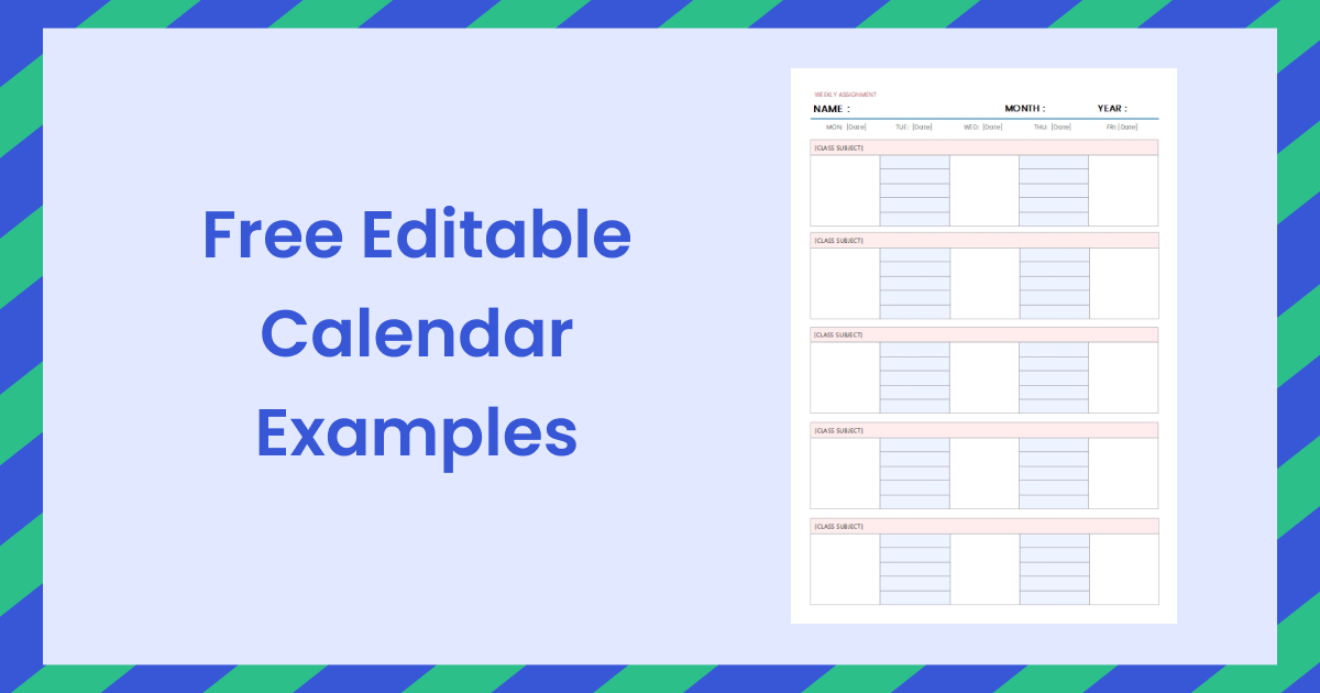 Free Editable Blank Calendar Examples | EdrawMax Online