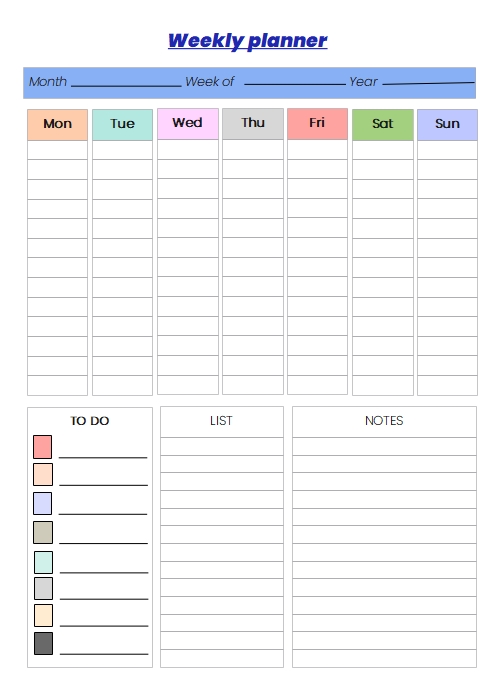 Printable Blank Calendar Template